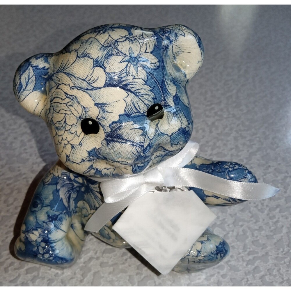 Vintage Porcelain Patchworks Bear by Joan Baker
